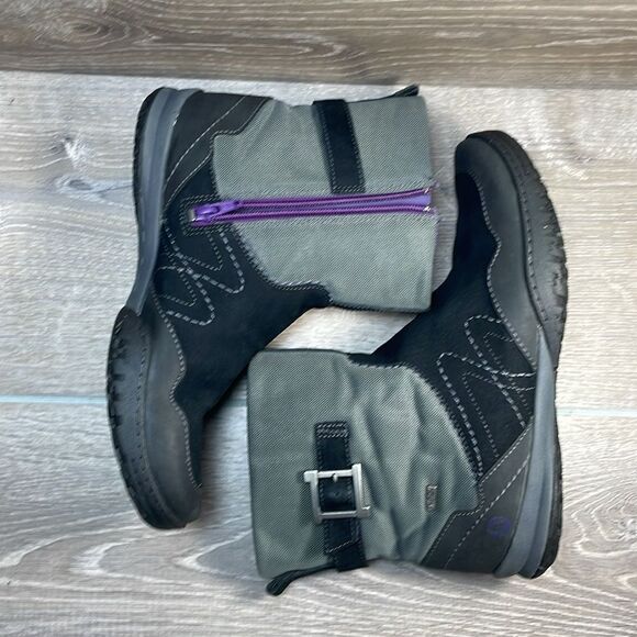 Merrell Albany Sky Women’s Sz 9 Waterproof Black Suede Gray Ankle Winter Boots - Picture 10 of 11